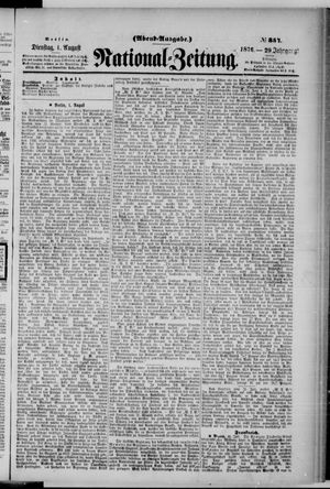 Nationalzeitung vom 01.08.1876