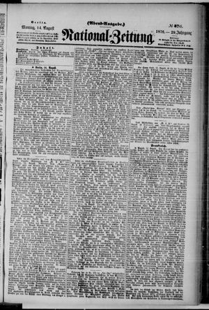 Nationalzeitung on Aug 14, 1876