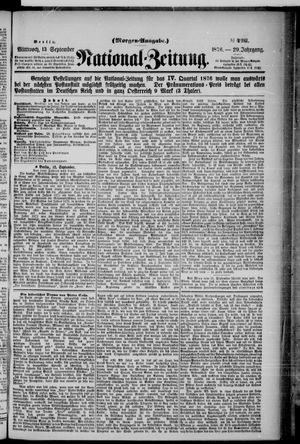 Nationalzeitung on Sep 13, 1876