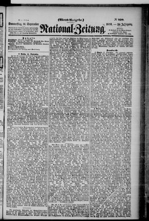 Nationalzeitung on Sep 14, 1876