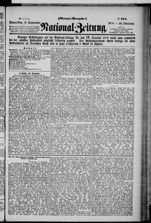 Nationalzeitung on Sep 21, 1876
