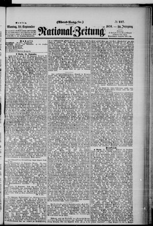National-Zeitung vom 25.09.1876