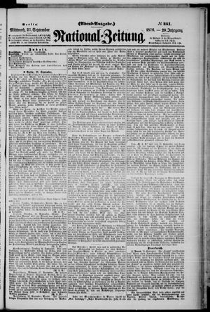 Nationalzeitung vom 27.09.1876