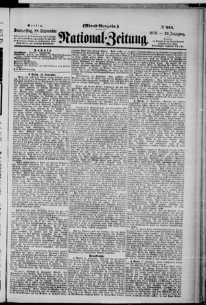 Nationalzeitung vom 28.09.1876