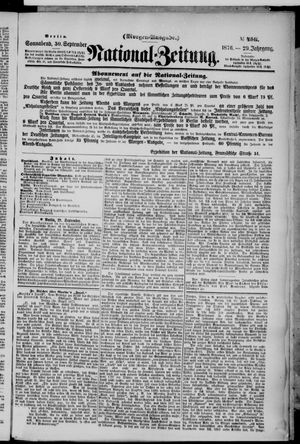 Nationalzeitung vom 30.09.1876