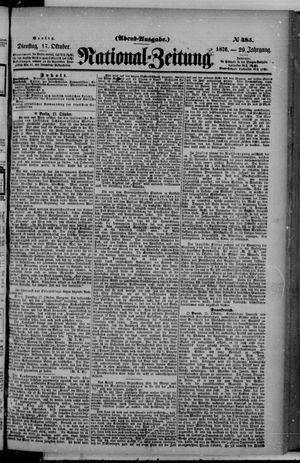Nationalzeitung vom 17.10.1876