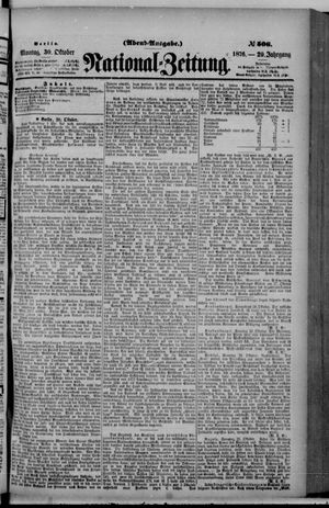 Nationalzeitung vom 30.10.1876