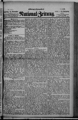Nationalzeitung vom 12.11.1876