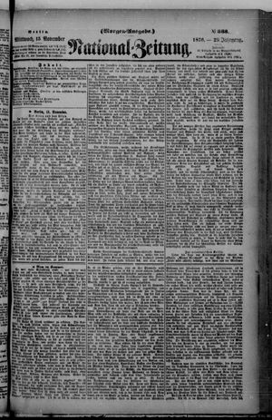 Nationalzeitung on Nov 15, 1876