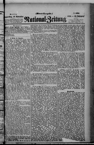 Nationalzeitung vom 16.11.1876