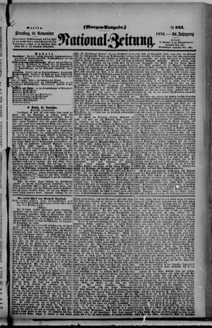 Nationalzeitung vom 21.11.1876