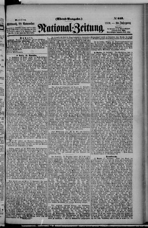 Nationalzeitung vom 29.11.1876
