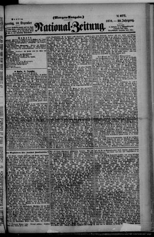 Nationalzeitung vom 10.12.1876