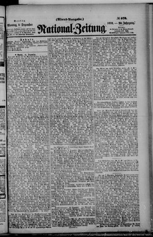 Nationalzeitung on Dec 11, 1876