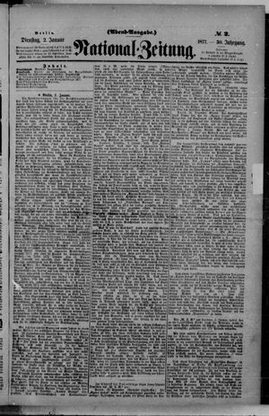 Nationalzeitung on Jan 2, 1877