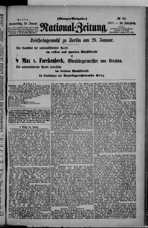 Nationalzeitung vom 25.01.1877