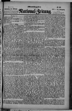 Nationalzeitung vom 21.02.1877