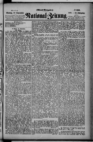 Nationalzeitung vom 10.09.1877