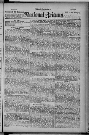 Nationalzeitung vom 22.09.1877
