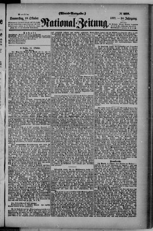 Nationalzeitung vom 18.10.1877