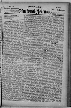 Nationalzeitung on Nov 10, 1877