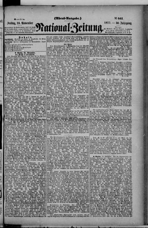 Nationalzeitung vom 23.11.1877