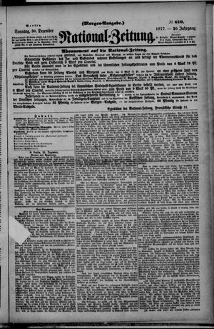 Nationalzeitung vom 30.12.1877