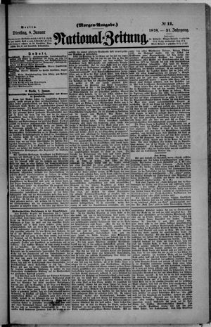 Nationalzeitung vom 08.01.1878