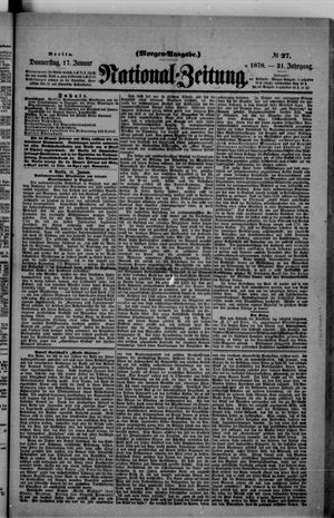 Nationalzeitung vom 17.01.1878