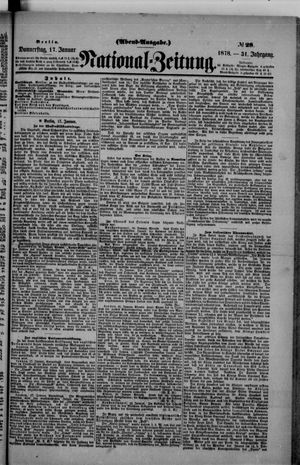 Nationalzeitung vom 17.01.1878
