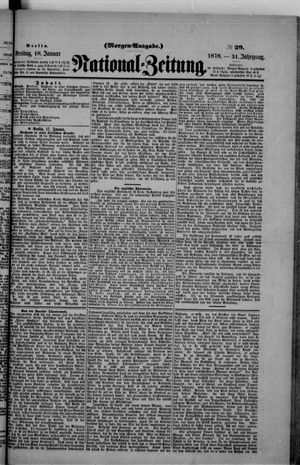 Nationalzeitung vom 18.01.1878