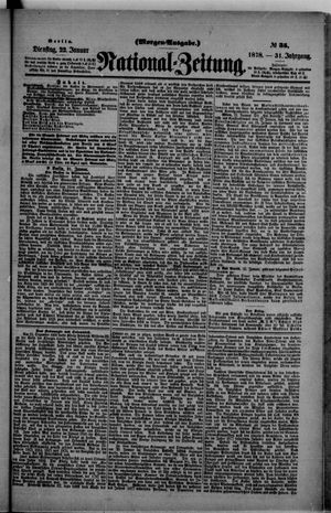 Nationalzeitung on Jan 22, 1878