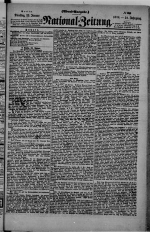 Nationalzeitung vom 22.01.1878