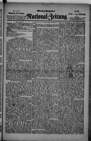 Nationalzeitung on Jan 23, 1878