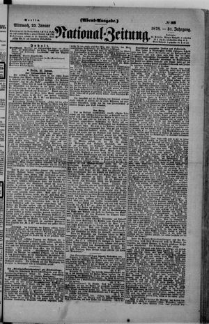 Nationalzeitung vom 23.01.1878