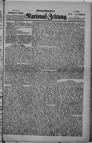 Nationalzeitung vom 27.01.1878