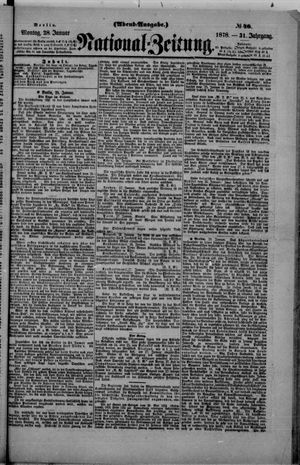 Nationalzeitung vom 28.01.1878