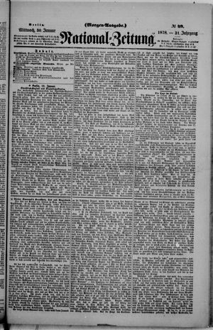 Nationalzeitung vom 30.01.1878