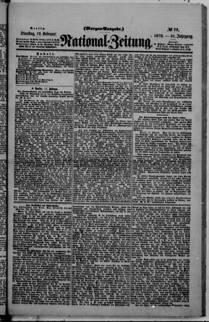 Nationalzeitung vom 12.02.1878
