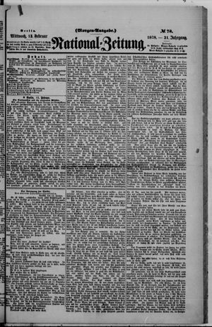Nationalzeitung vom 13.02.1878