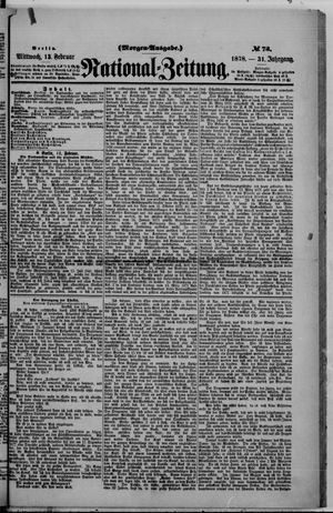 Nationalzeitung vom 13.02.1878