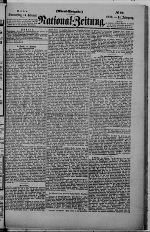 Nationalzeitung on Feb 14, 1878