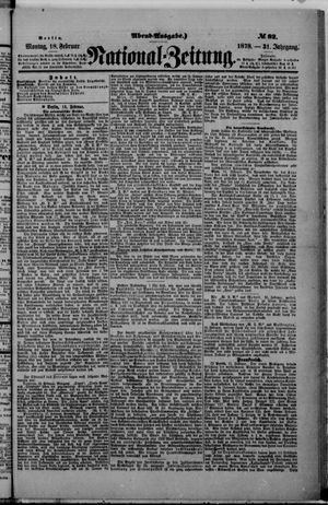 Nationalzeitung vom 18.02.1878