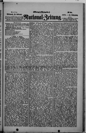 Nationalzeitung on Feb 20, 1878