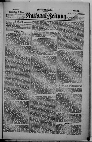 Nationalzeitung vom 07.03.1878