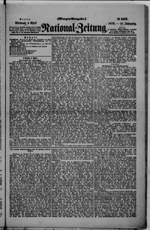 Nationalzeitung on Apr 3, 1878