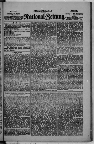 Nationalzeitung on Apr 19, 1878
