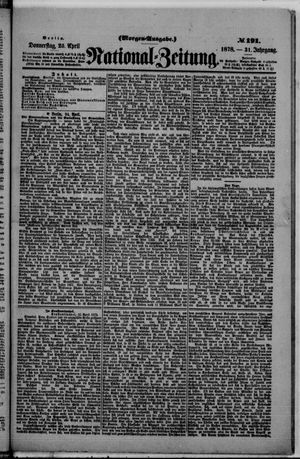Nationalzeitung vom 25.04.1878
