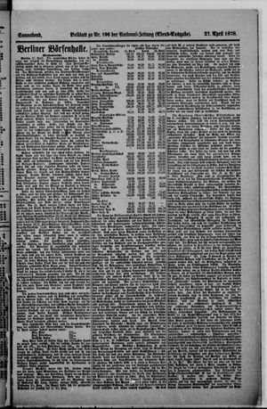 Nationalzeitung vom 27.04.1878