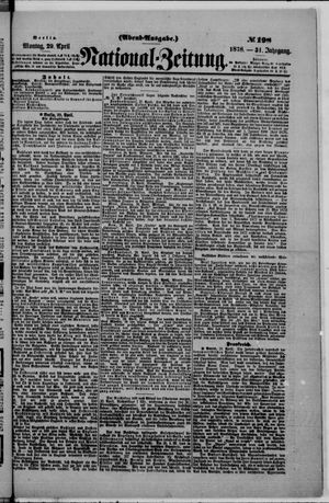Nationalzeitung vom 29.04.1878